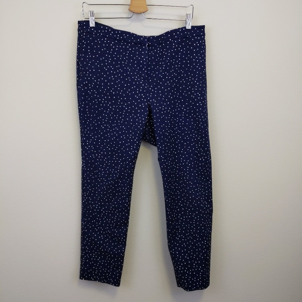 Boden Navy Polka Dot Cotton Chino Ankle Pant Sz 12